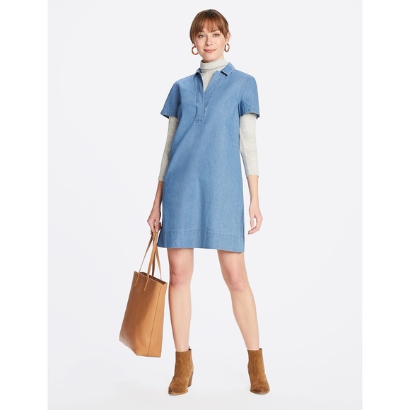 Draper James Dresses & Skirts - Draper James Collared Chambray Shift Dress Size 6